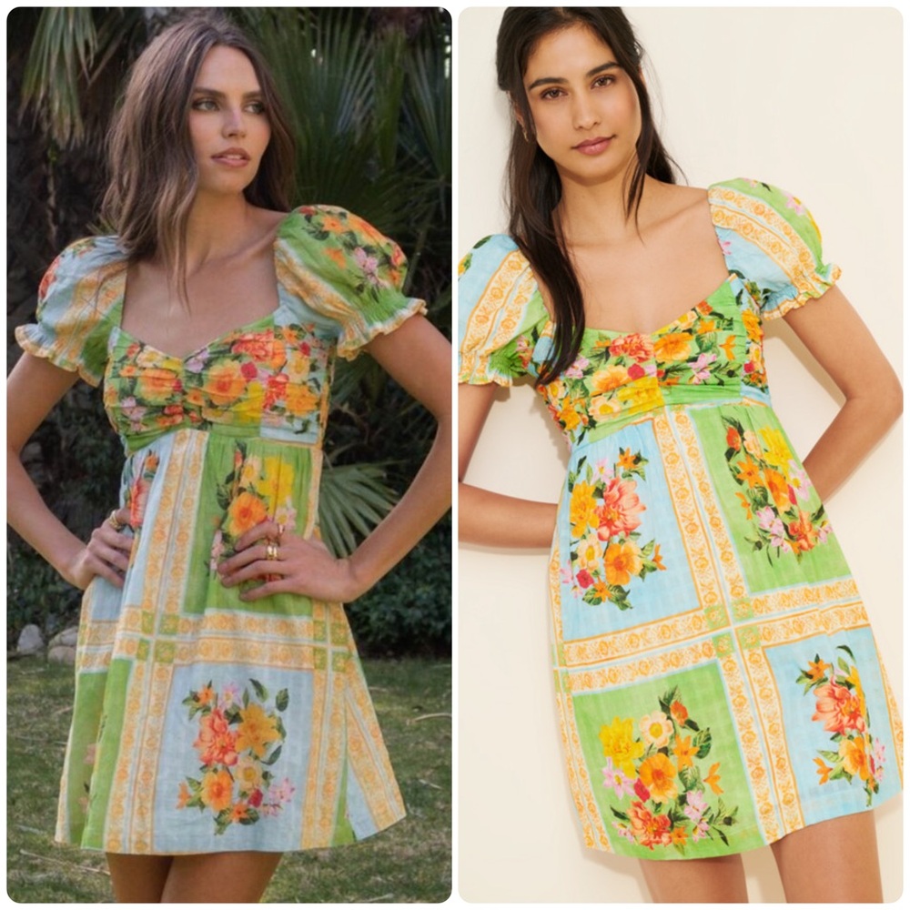 New! Show Me Your Mumu Annabelle Puff Sleeve Mini Dress 🌻 XL - Picture 5 of 14